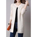 Women Slim Long Sleeve Solid Cardigan