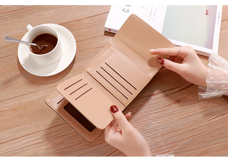 New Short Wallet for Women – Cute Foldable Student Coin Purse & Card Holder