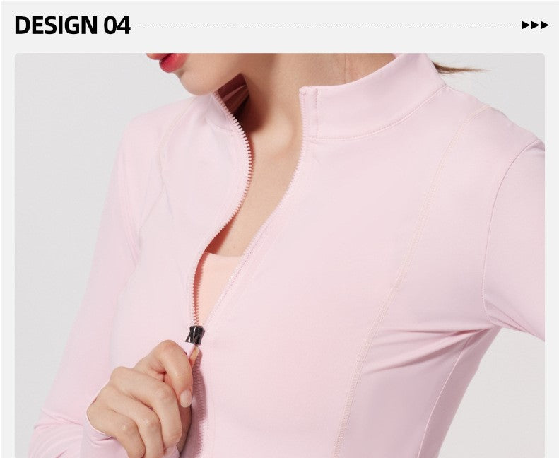 Summer Ice-Feel Thin Yarn Sun Protection Jacket - Lightweight Anti-UV Sports & Yoga Wear, Long Sleeve with Finger Holes