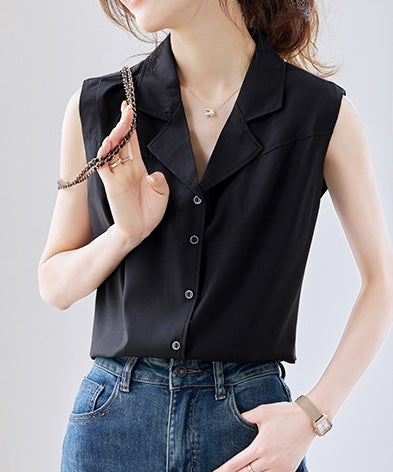 Women's Short-Sleeved Summer Shirt - Lightweight Elegant Casual Top