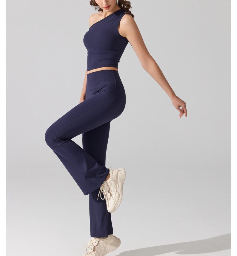 Off-Shoulder Performance Sports Bra | Asymmetrical Design for Running, Yoga, Dance & Fitness