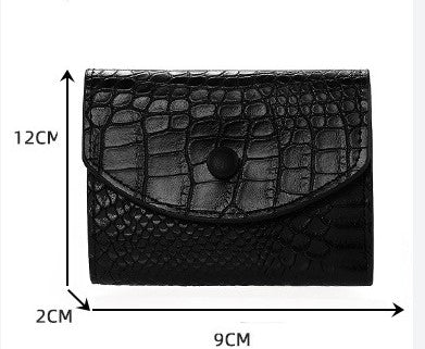 2026 New Short Style Compact Card Holder Coin Clip Wallet – Crocodile Pattern, Trendy & Fashionable