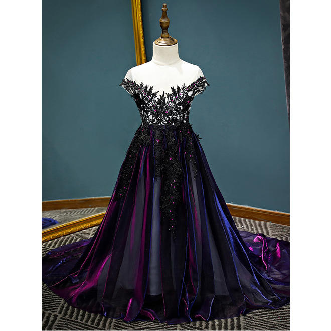 Kids Girls Pretty Flower Decorated A-Line Skirt Thin Long Style Sleeve Modern Fashion Dress