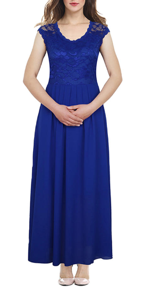 Lace Up Cap Sleeve Pleated Dress