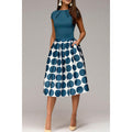 Women Solid Bust Dotted Skirt Casual Dress