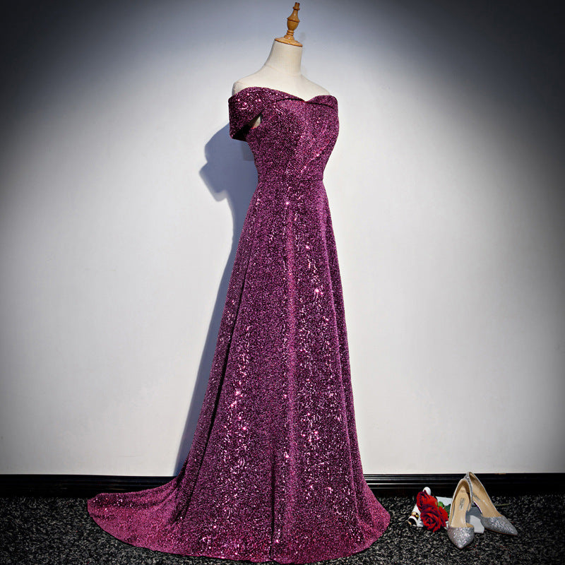 Sure! Here's a full and elegant product description for a women’s long host dress suitable for meeting performances, choir appea