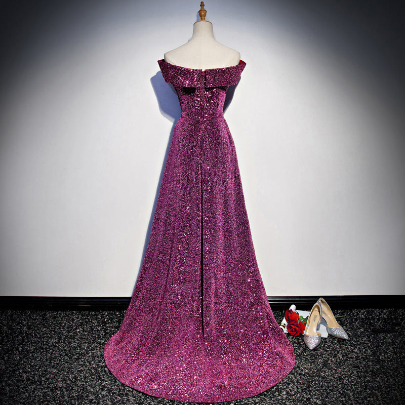 Sure! Here's a full and elegant product description for a women’s long host dress suitable for meeting performances, choir appea