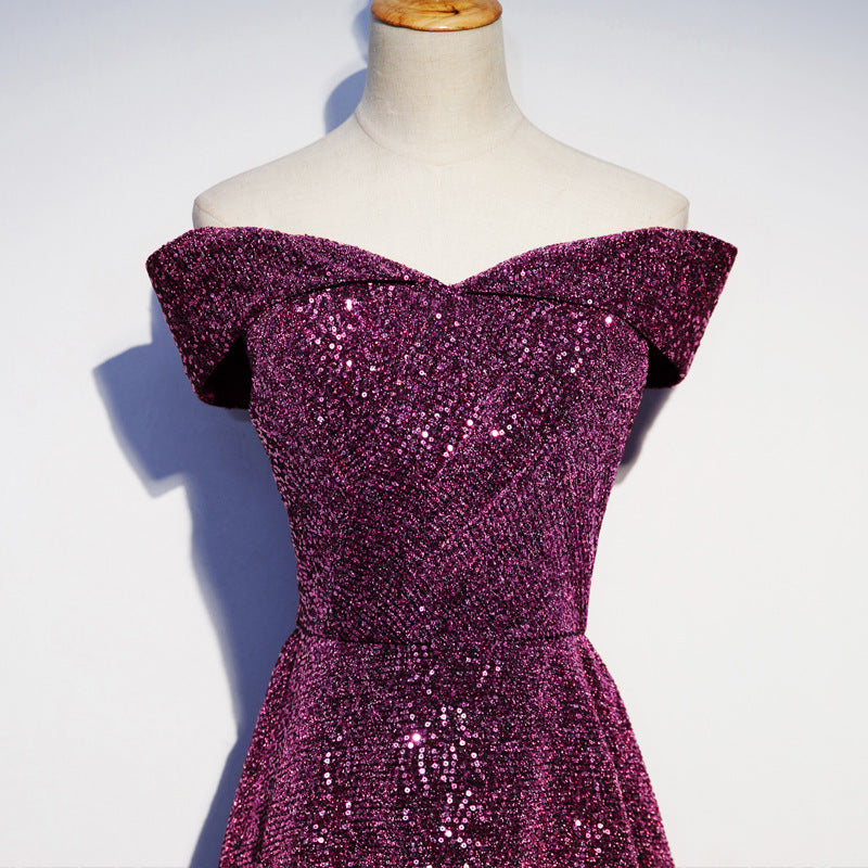 Sure! Here's a full and elegant product description for a women’s long host dress suitable for meeting performances, choir appea