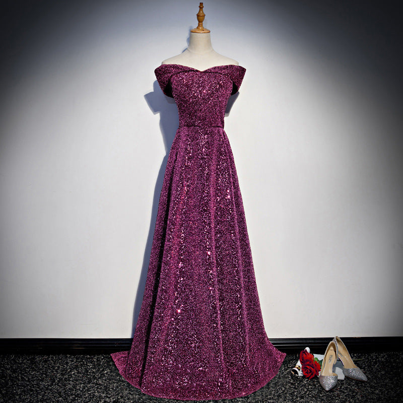 Sure! Here's a full and elegant product description for a women’s long host dress suitable for meeting performances, choir appea