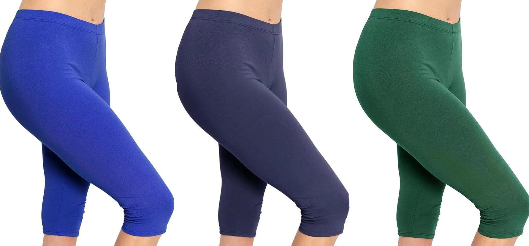 Solid Black Milk Silk Cropped Leggings for Women, Stretch Tight Yoga Running Safety Pants, Plus Size