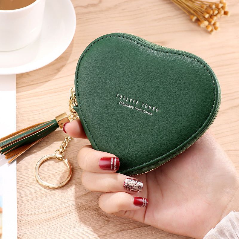 Wallet Women Trendy Personalized Keychain Heart-Shaped Coin Bag Cute Coin Purse