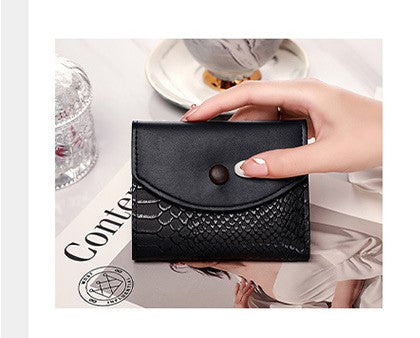 2026 New Short Style Compact Card Holder Coin Clip Wallet – Crocodile Pattern, Trendy & Fashionable