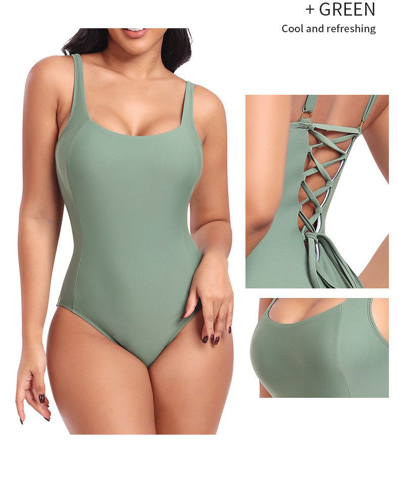 Women's One-Piece Binding Bikini Swimsuit with Adjustable Straps and Modern Fit