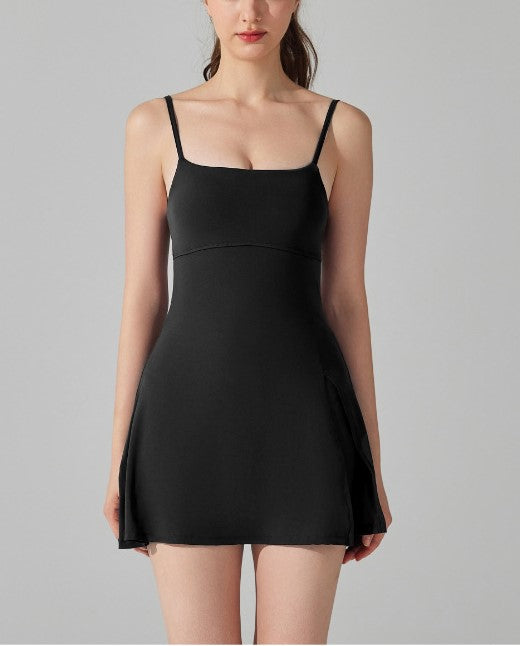 Anti-Running Light Base Sports Dress with Chest Pad | Breathable Anti-Bacterial Outdoor Golf, Yoga & Tennis Dress with B