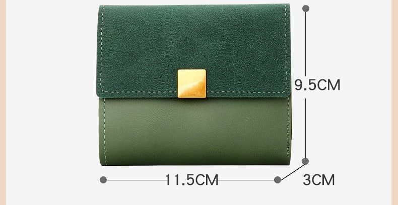 2026 New Ins Short Wallet – Frosted Splicing Retro Versatile Coin & Card Holder
