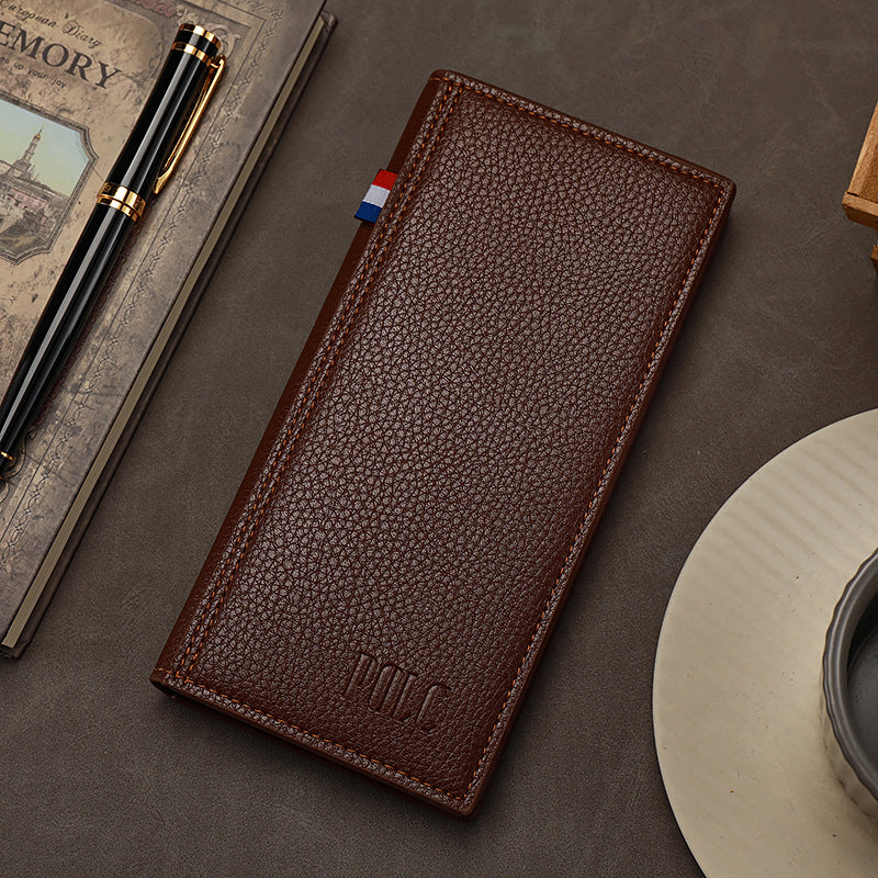 Men’s Long Wallet Suit Bag – Multi-Card Three-in-One Organizer with Charm, Fashion Multifunctional Design