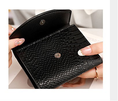 2026 New Short Style Compact Card Holder Coin Clip Wallet – Crocodile Pattern, Trendy & Fashionable