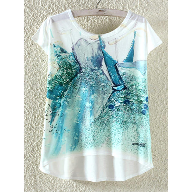 Women Comfortable Loose Shape Irregular T-Shirt