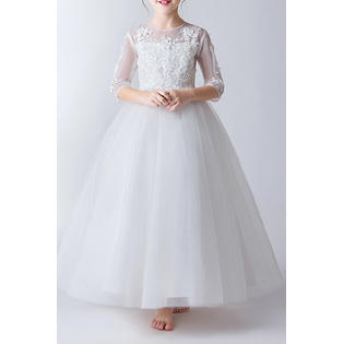 Kids Girls Lace Decorated Beautiful Evening Dress