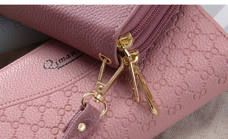 Multi-Card Slot Zipper Wallet for Women – Stylish Mobile Phone Holder Clutch