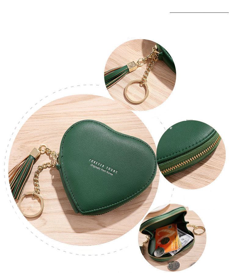 Wallet Women Trendy Personalized Keychain Heart-Shaped Coin Bag Cute Coin Purse