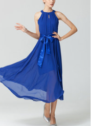 Women Chiffon Sleeveless Long Dress