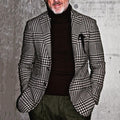 Men’s Plaid Single-Breasted Slim Fit Business Casual Jacket