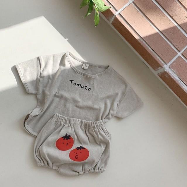 Summer Girls Cartoon Letter T-Shirt & Flower Bud Shorts Set - RAC26JP5400BATS