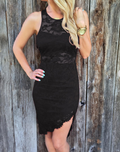 Sleeveless Lace Bodycon Summer Dress Black