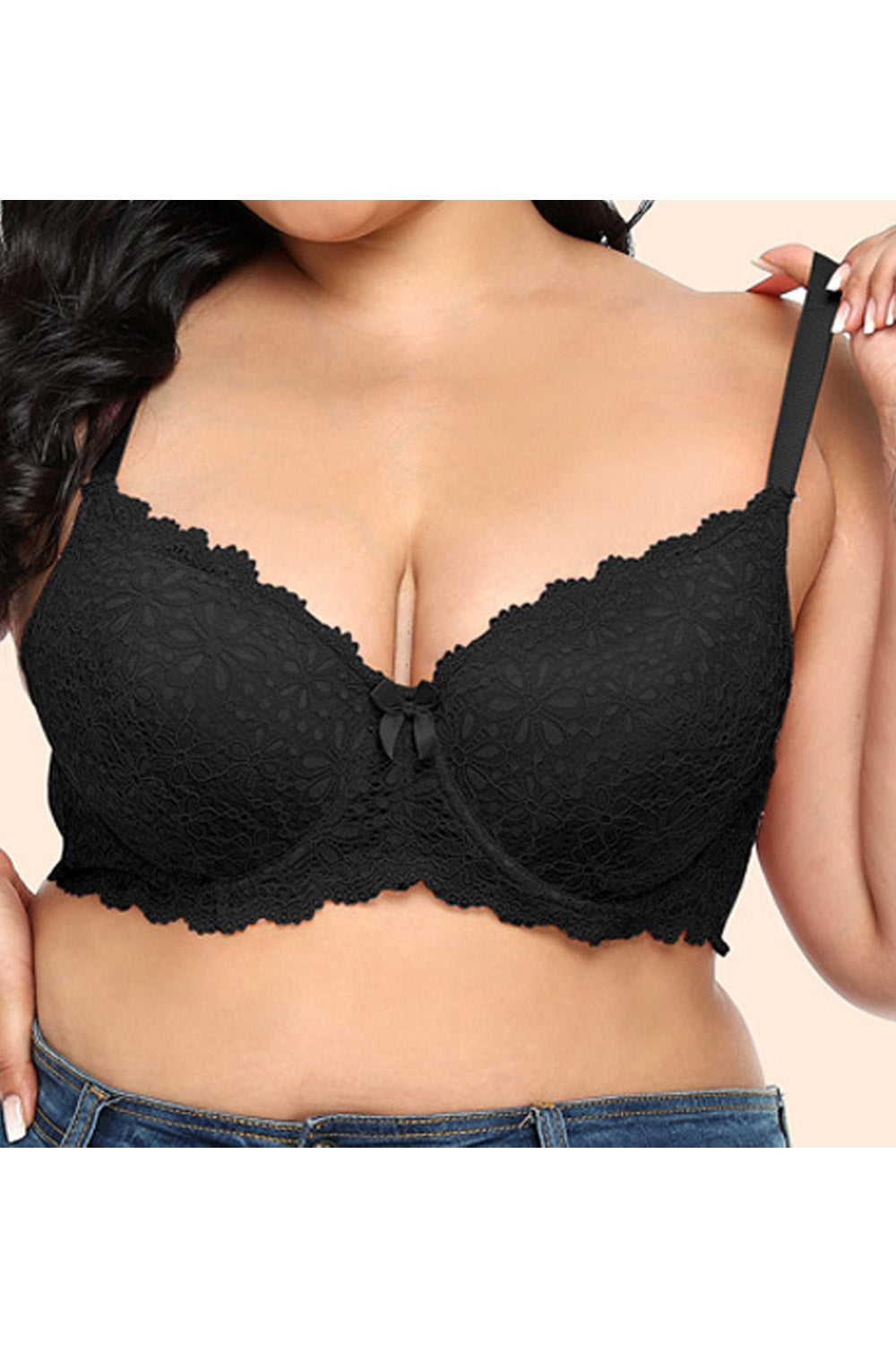 Women's Plus Signature Thin Pad Lace Push up Bra