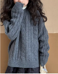 Girls Thick Knit Twisted Winter Sweater