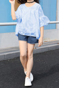 Kids Girls Easy Round neck Thin Short Sleeve Elegant Two Piece Outfit Set