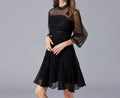 New Arrival: Elegant Black Lace Dress with Flowing Pleated Skirt – Versatile Plus Size Fashion for Young Women