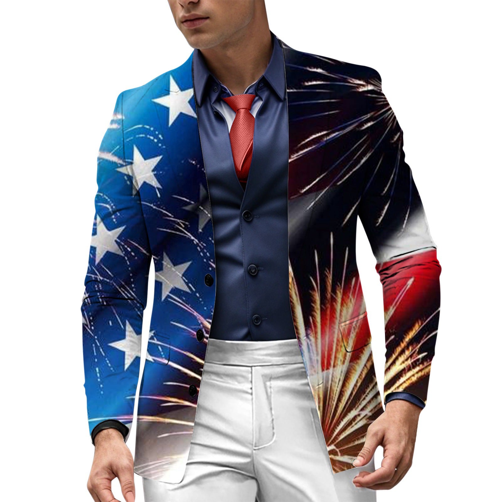 American Flag 3D Print Casual Suit Jacket