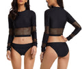 Women split long-sleeved surfing suit sun protection ladies swimsuit diving suit sexy swimsuit