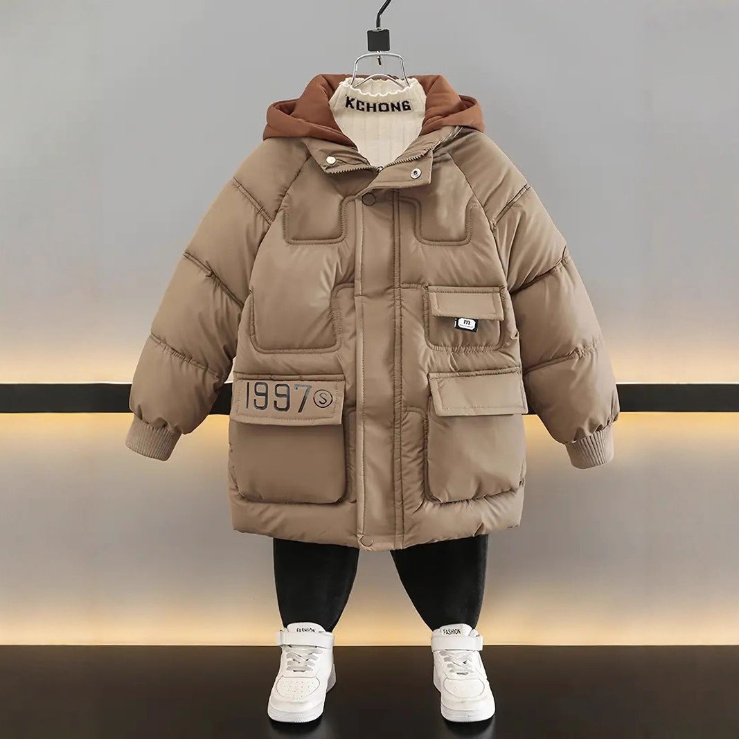 Boys’ Down-Filled Cotton-Padded Winter Coat - RAC25JP3254BOW