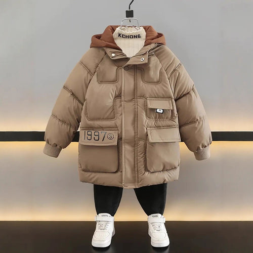 Boys’ Down-Filled Cotton-Padded Winter Coat - RAC25JP3254BOW