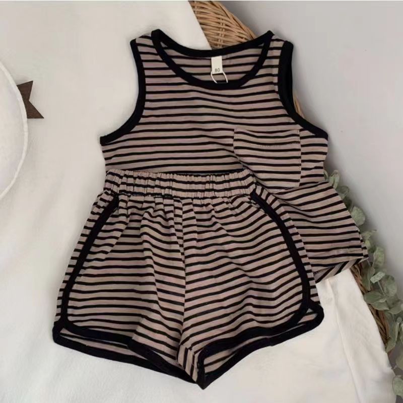 Summer Baby & Kids Striped Vest Top and Shorts Set - RAC26JP5396BATS