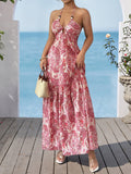 Women's Summer Seaside Suspender Long Dress Lightweight Vacation Maxi Dress