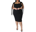 Plus Size Tassel Sleeveless Slim Dress – Elegant & Stylish Women's Party Dress