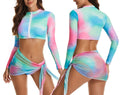 Women split long-sleeved short vest surfing suit sunscreen women's swimsuit diving suit swimsuit