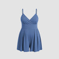 Plus Size Sleeveless Jumpsuit for Women – Summer Vacation Romper with Slim Waist & Shorts | Casual Chic One-Piece Outfit