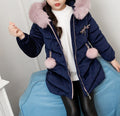 New Style Girls’ Cotton-Padded Coat – Mid-Length Gold Velvet Thickened Winter Outerwear for Children - RAC25JP3291GDRESS
