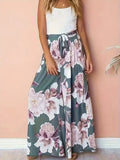 Women's Plus Size Printed Wide Leg Pants – Casual Loose Fit Comfortable Trousers