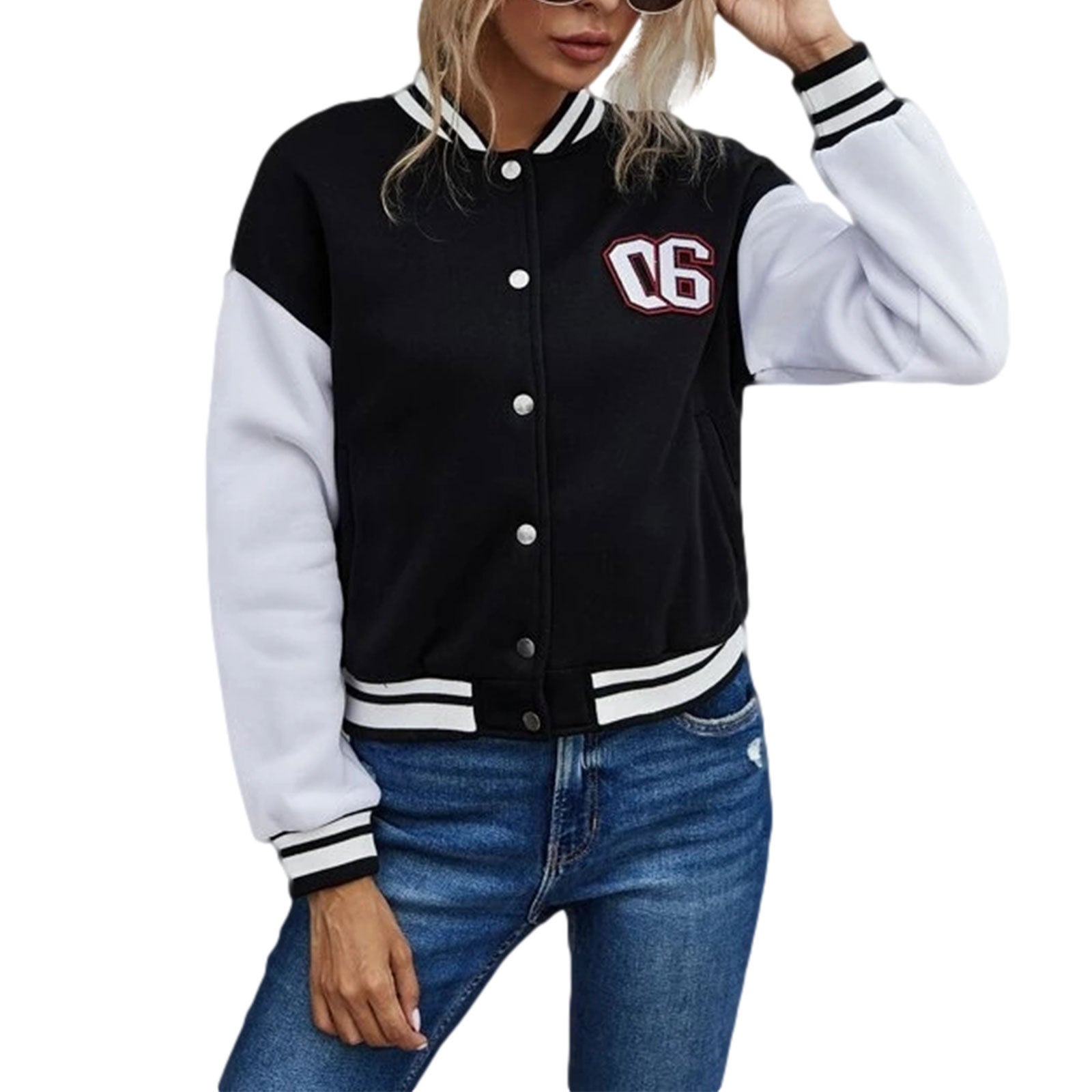 Classic Patchwork Leather Sleeve Letter Baseball Jacket