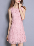 Women Lace Covered Halter Dress