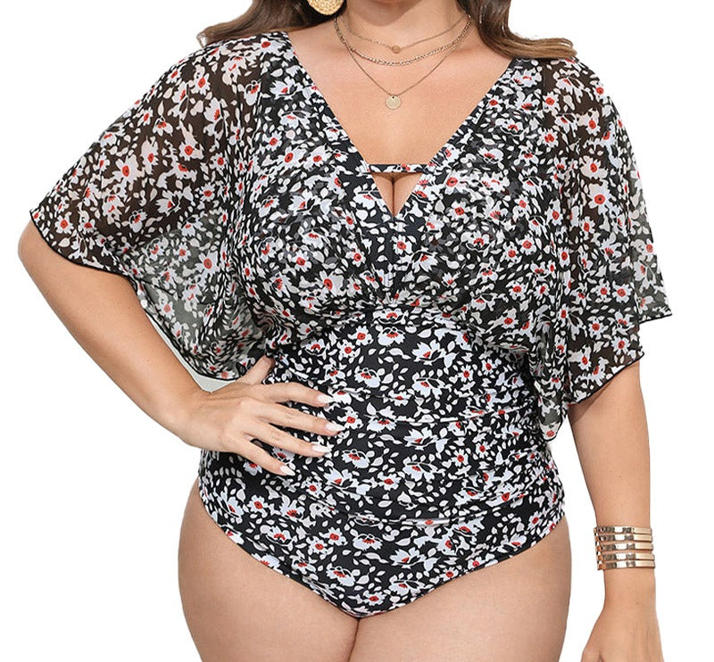 Plus Size One-Piece Swimsuit – High Waist Slimming Swimwear for Women | Large Size Tummy Control Beachwear - RAC25JP2651WPSW