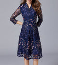 Embroidered Plus Size A-Line Cheongsam Dress – V-Neck, Youthful & Versatile, New Spring & Autumn Style