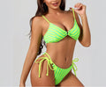 New Women's Striped Three-Piece Bikini - Colorful Summer Swimwear