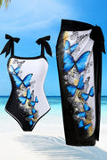 Plus Size Printed Slim-Fit Backless Sling Split Two-Piece Set for Women